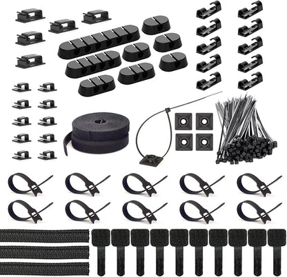 ZIIYAN 163 PCS Cable Management Kit, 3 Wire Organizer Sleeve, 8 Self Adhesive by ZIIYAN