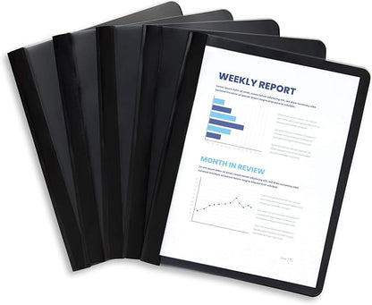 Blue Summit Supplies 25 Black Plastic Report Covers by BlueSummitSupplies