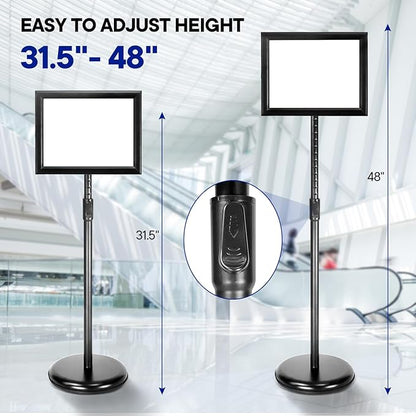 Adjustable Poster Sign Stand Holder Heavy Duty Snap Open Aluminum Pedestal - Image 5