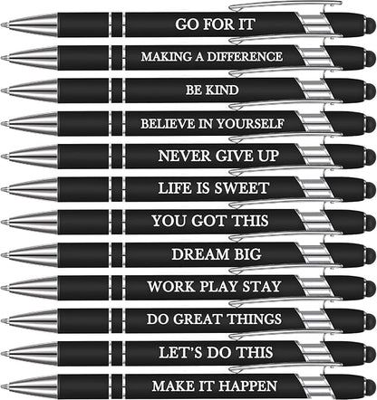 Zonon 12 Pcs Inspirational Pens Bulk Funny Ballpoint Pen by Zonon