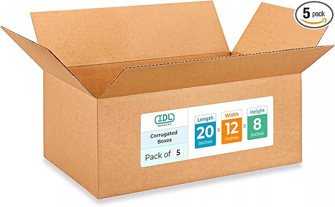 Large Shipping & Moving Boxes 20 x 12 x 8 inches by IDLPackaging
