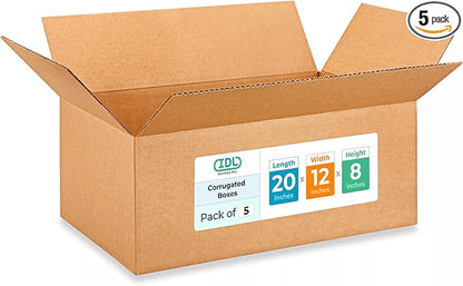 Large Shipping & Moving Boxes 20 x 12 x 8 inches by IDLPackaging