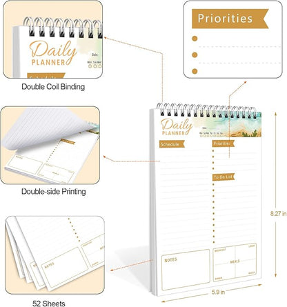 To Do List Notebook Daily Planner A5 CheckList Pad 52 Sheets, 5.9" x 8.2" Daily - Image 4