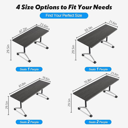 Goakwwuz Conference Room Table, Folding Conference Tables, Thicken Grey Tabletop - Image 2