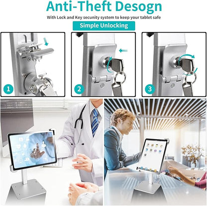YOOZ Anti Theft Tablet Holder, Secure Desktop iPad Mount Lock, All Metal - Image 3