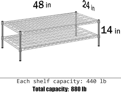 Regal Altair 24" Deep x 48" Wide x 14" Height Wire Shelving Kit | 2-Tier | NSF - Image 3