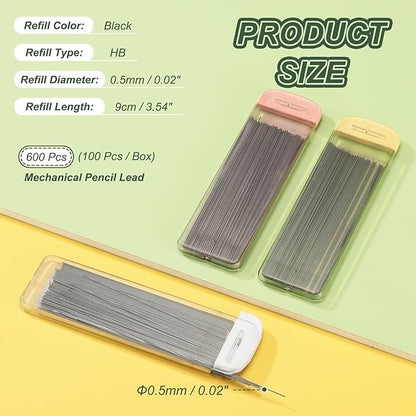 PATIKIL 600Pcs HB Mechanical Pencil Lead, 0.5mm Black Lead Refill Break - Image 2