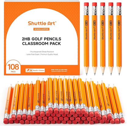 Shuttle Art 108 Pack Golf Pencils by ShuttleArt