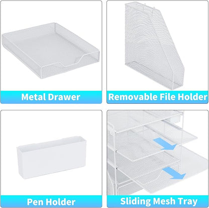 Gugsey Desk Organizer, 5-Tier Paper Letter Tray Organizer - Image 3