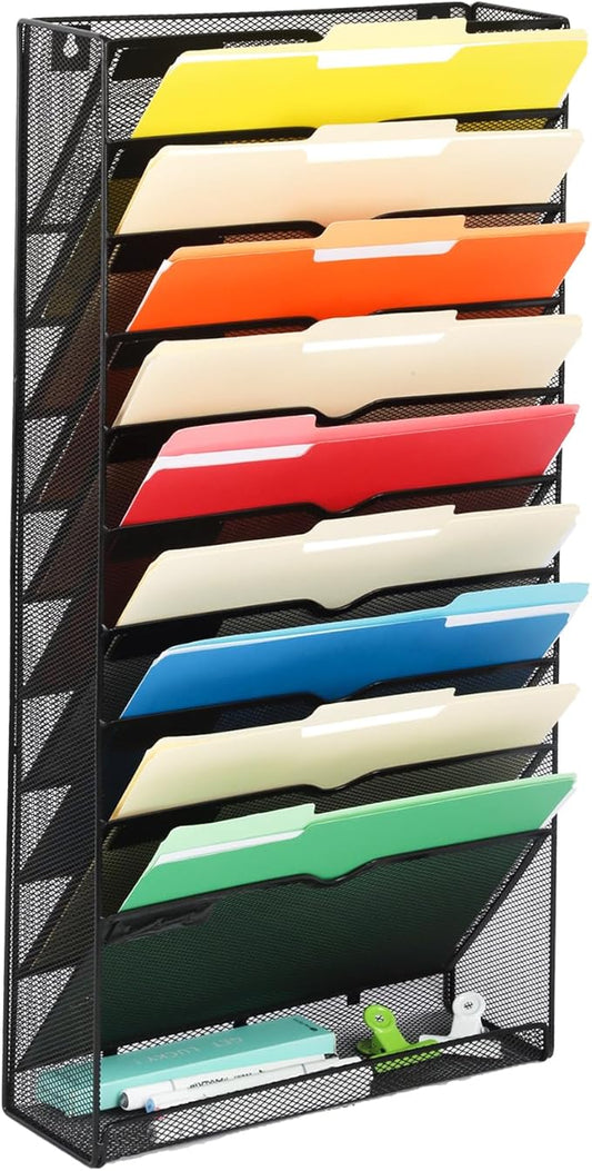 EASEPRES Desk File Organizer Mesh 11-Tier, Hanging Wall Mount Document by EASEPRES
