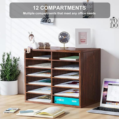 PAG Countertop Mail Sorter Organizer, Wooden Literature Organizer, Student - Image 4