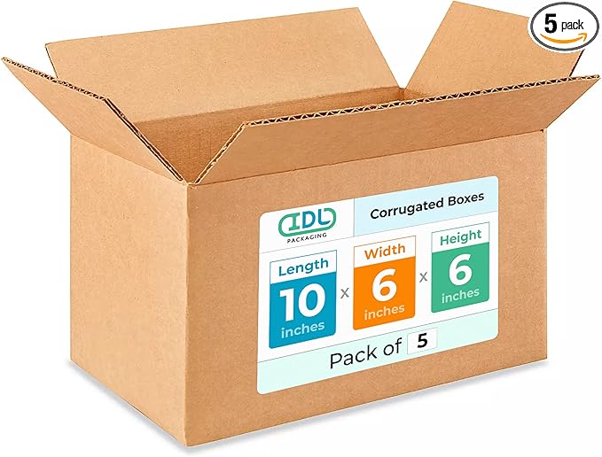 Medium Moving & Shipping Boxes 10 x 6 x 6 inches by IDLPackaging