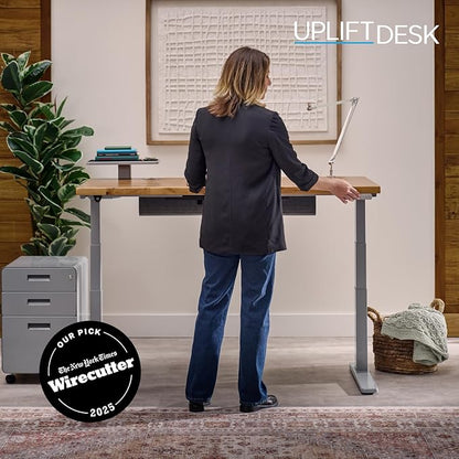 UPLIFTDESK V3 2-Leg Walnut Laminate Wood Standing Desk – Adjustable Height - Image 8
