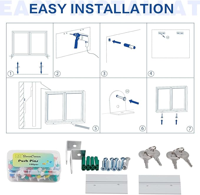 SWANCROWN Enclosed Bulletin Board 48x36in, Outdoor Bulletin Board Weatherproof - Image 4