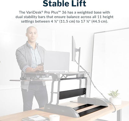 Vari VariDesk Pro Plus 36 Standing Desk Converter – 11 Height Settings + Spring - Image 3