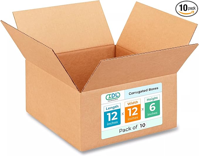 Medium Moving & Shipping Boxes 12x12x6 inches by IDLPackaging