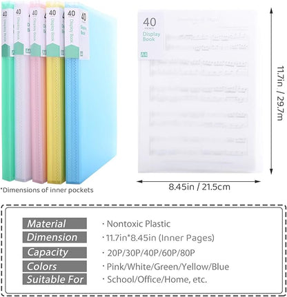 Phyxin 40-Pocket Portfolio Binder Organizer, Binder Sheet Protectors 8.5" x 11" - Image 3