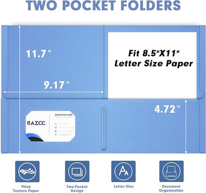 Two Pocket Folders, RAZCC 50 Pack File Folders - Image 2