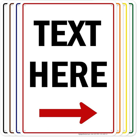 Custom Arrow, Custom Directional Sign, Right Arrow, 10x14 Inches, 55 mil thick by MySignCenter