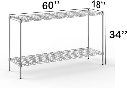 Regal Altair 18" Deep x 60" Wide x 34" Height Wire Shelving Kit | 2-Tier | NSF - Image 2
