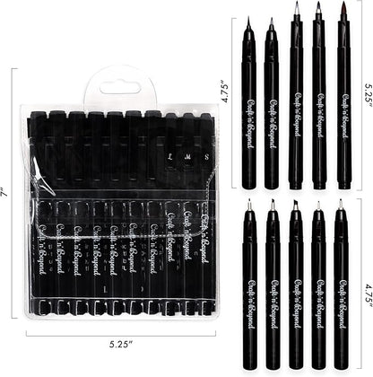 Craft 'n' Beyond Calligraphy Brush Pens Pack of 10 Markers - Image 7