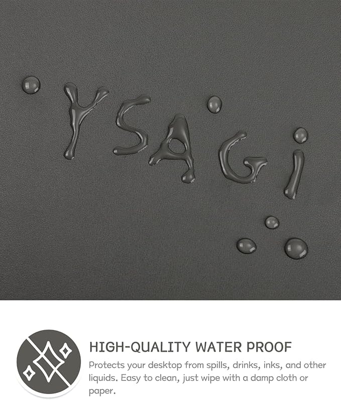 YSAGi Non-Slip Leather Desk Pad L Size, Waterproof Laptop Computer Desk - Image 4