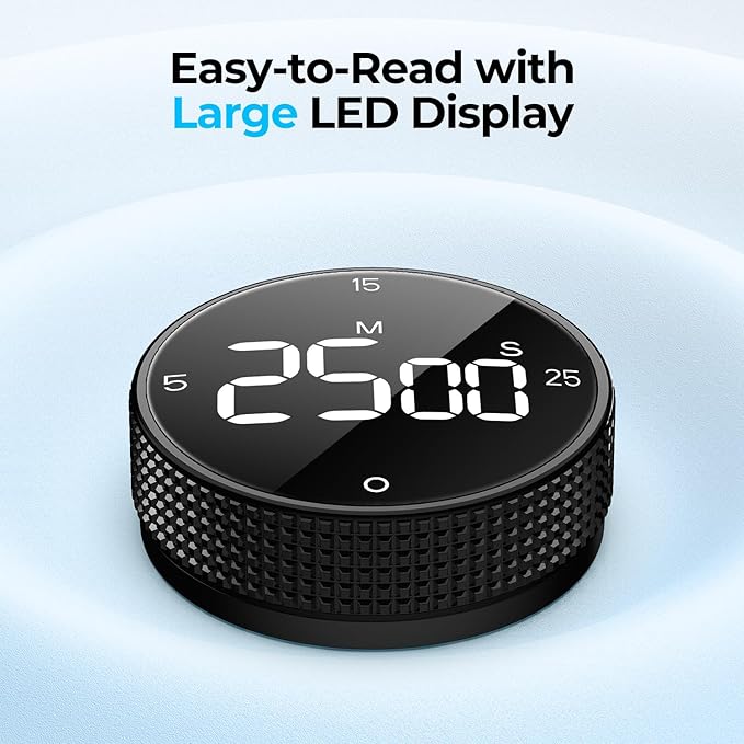 Allbean Digital Kitchen Timer, Large Display Magnetic Countdown Countup Timer - Image 3
