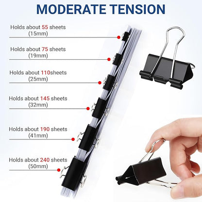 360 PCS Binder Clips Small – Mini Black Metal Paper Clamps, 0.6in/15mm Binder - Image 5