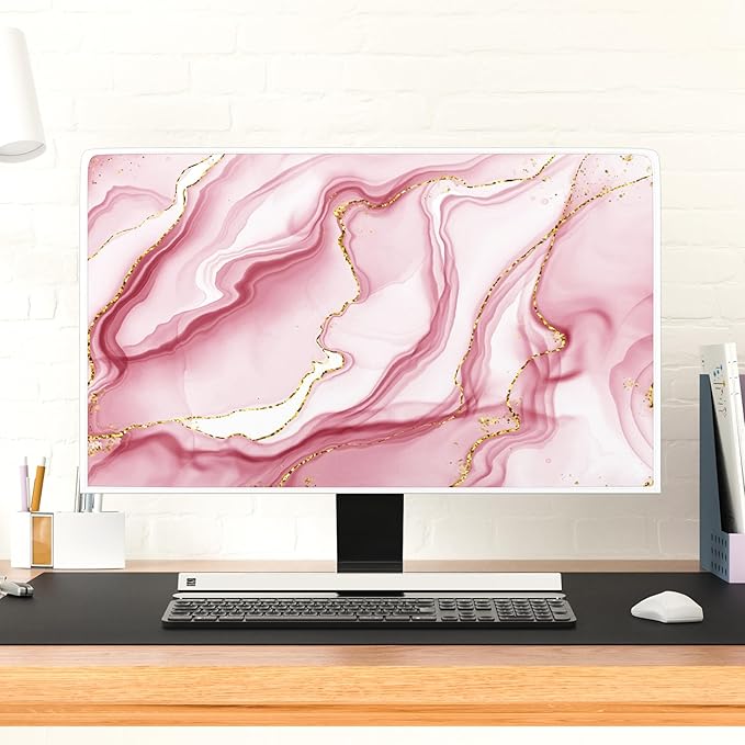 Baocicco Gold Pink Marble Waterproof TV Display Screen Cover 50, 52 Inch TV - Image 4