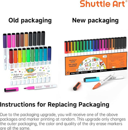 Shuttle Art Dry Erase Markers, 20 Pack 17 Colors Whiteboard Markers, Bundled - Image 2