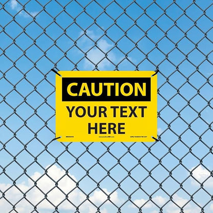 AccuformNMC Custom OSHA Style Caution Sign 7 x 10 Inches Aluminum Safety Sign - Image 3