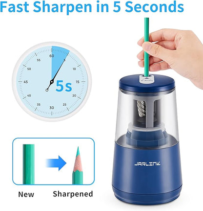 JARLINK Electric Pencil Sharpener, Heavy-Duty Helical Blade to Fast Sharpen - Image 2