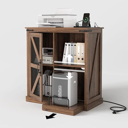 JOINICE, Printer Stand with Storage, File Cabinet with Socket and USB Charging - Image 9