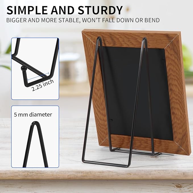 Decolore 10 Inch 3 Pack Large Black Table Easel Plate Stands - Image 3