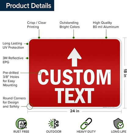 Custom Arrow, Custom Directional Sign, Up Arrow, 18x24 Inches, 3M EGP Reflective - Image 6