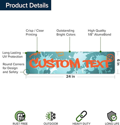 Custom Sign, Custom Street Sign, 11 Font Colors, 13 Font Styles, 4 Hole Options - Image 6