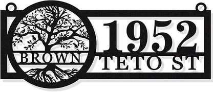 Hanging Metal House Numbers, Custom Metal Hanging Address Signs, Hanging by HYTSIGN