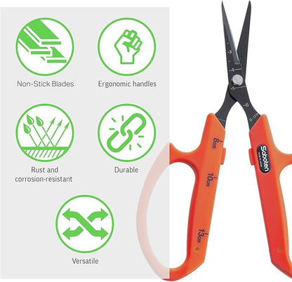 Saboten Fluorine Coated Straight Blade Trimming Scissors Orange PT-1 160mm - Image 3