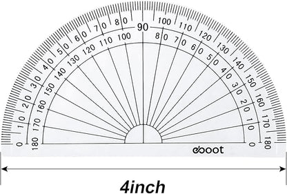 EBOOT 25 Pcs Math Protractors Plastic Protractor 180 Degrees, 4 Inches - Image 2