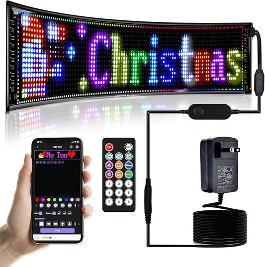 LED Sign, Programmable LED Sign, Flexible Scrolling LED Message Display by XIAOOHO