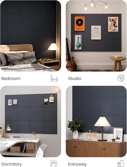 Fluxynara Large Felt Bulletin Board 48" X 36" Cork Board Alternative-12 Pack - Image 6