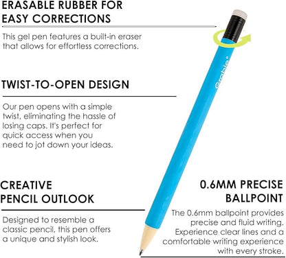 Grabie Erasable Gel Pens, 9 Colors Erasable Pens, Make Mistakes Disappear - Image 3