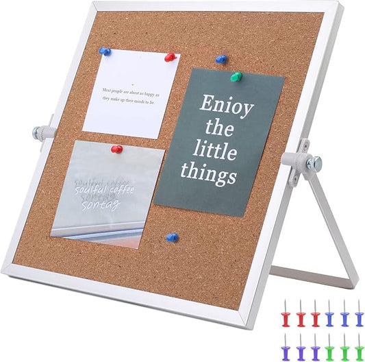 kdafio 9.8"×9.8" Cork Board Bulletin Board, Double Sided Pin Board by Kdafio
