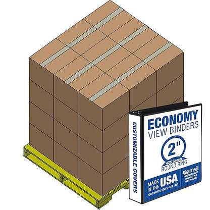 Samsill Economy 2 Inch 3 Ring Binder Bulk Pallet, Made in The USA, Round Ring by Samsill