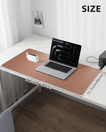 Leather Desk Pad Protector, Mouse Pad, Office Desk Mat, Non-Slip PU Leather - Image 5
