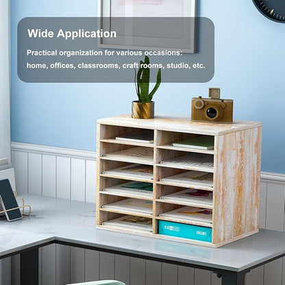PAG Countertop Mail Sorter Organizer, Wooden Literature Organizer, Student - Image 5