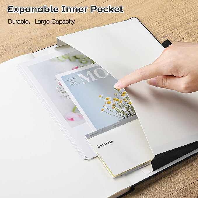 Lined Journal Notebook, 8.5" x 11" Hardcover Leather Notebook - Image 5