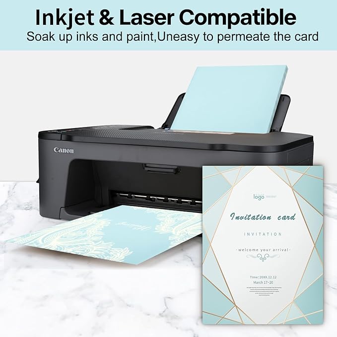 50 Sheets Light Blue Cardstock Paper 8.5 x 11, Goefun 80lb Card Stock Printer - Image 3