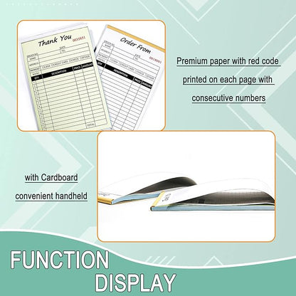 Receipt Book with Cardboard 2-Part Carbonless, Order Forms - Image 3