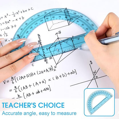 Hoiny 10 Pack Clear Protractor, 6 Inch Plastic Protractors, 180 Degrees - Image 6